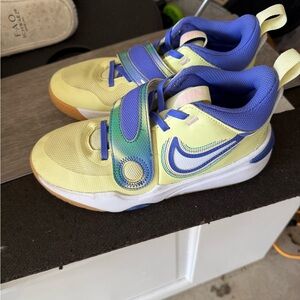 Nike Kids' Yellow and Blue Strap Sneakers